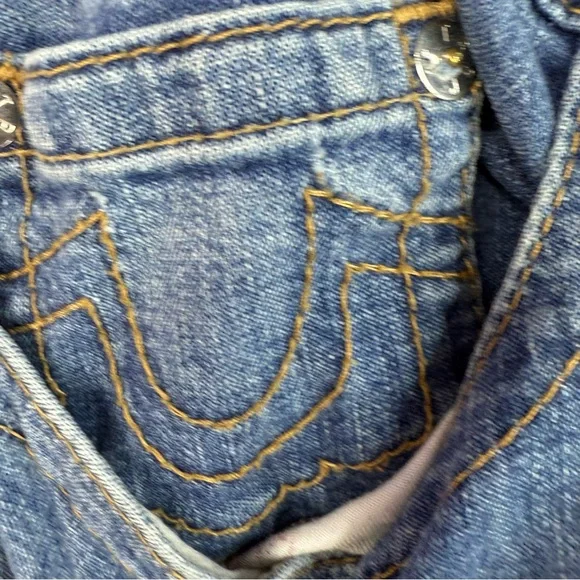 True Religion jeans pants Ricky relaxed straight Blue bottoms Jeans logos - Picture 6 of 16